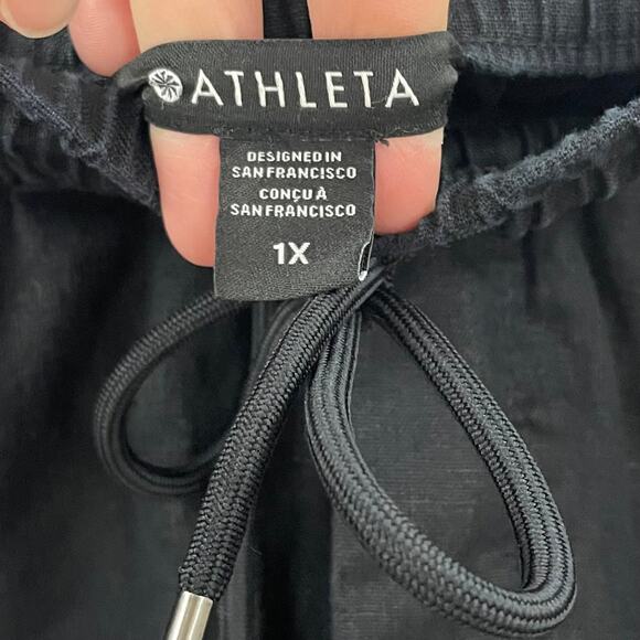 Athleta 2025 1X Retreat High Rise Linen Ankle Pant Black 658556 - Picture 7 of 11